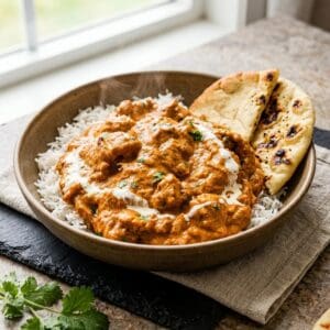 Frisch zubereitetes Gericht: Indisches Butter Chicken (Murgh Makhani)