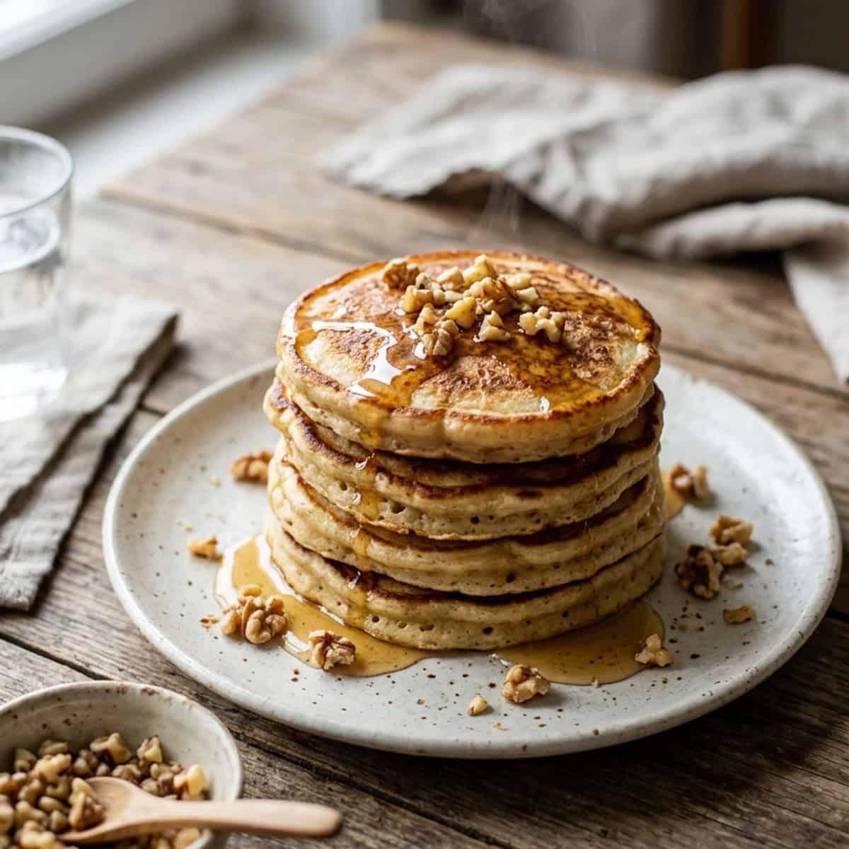 Griechische Tiganites: Knusprige Hefepfannkuchen mit Honig und Walnüssen