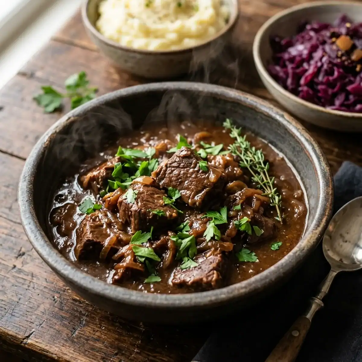Holländischer Rinderschmortopf mit Dunkelbier aus dem Slow Cooker
