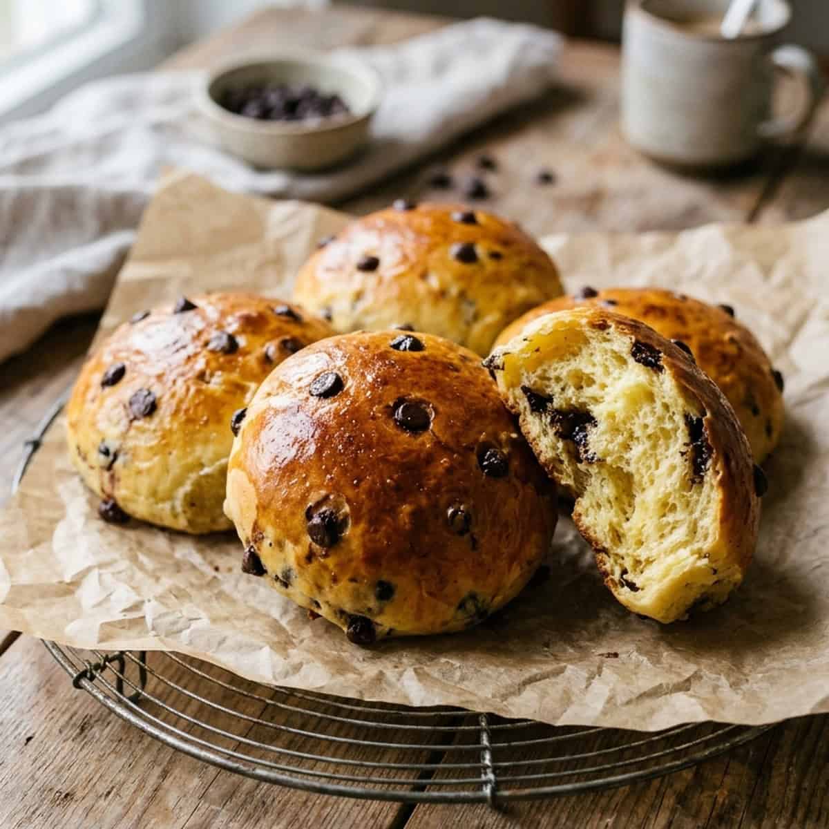 Fluffige italienische Schoko-Milchbrötchen (Pangoccioli)