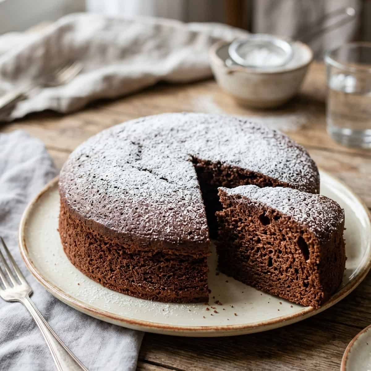 Fluffiger italienischer Schoko-Wolkenkuchen: Zarter Kakaokuchen mit feiner Krume