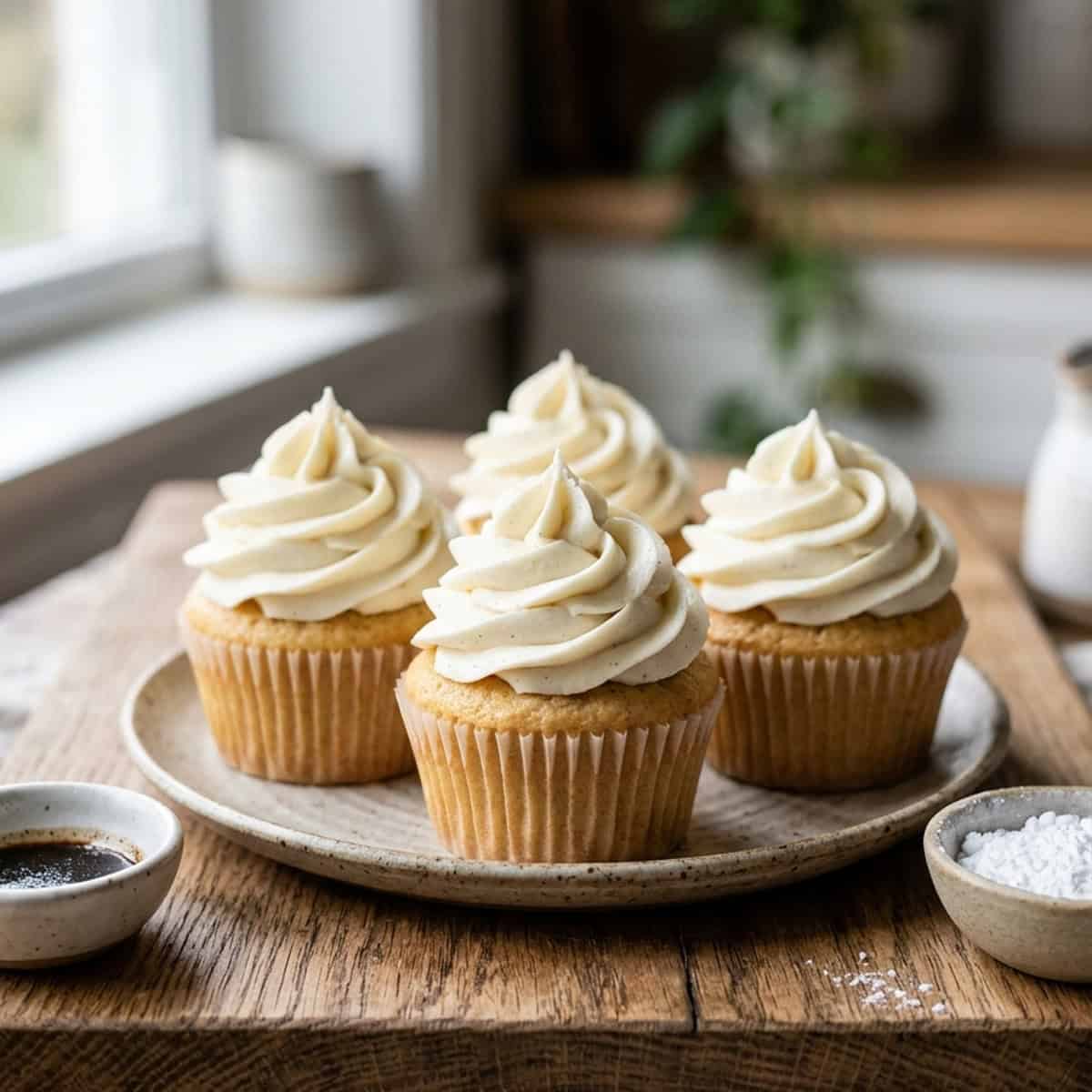 Klassische Vanille-Cupcakes mit fluffiger Buttercreme