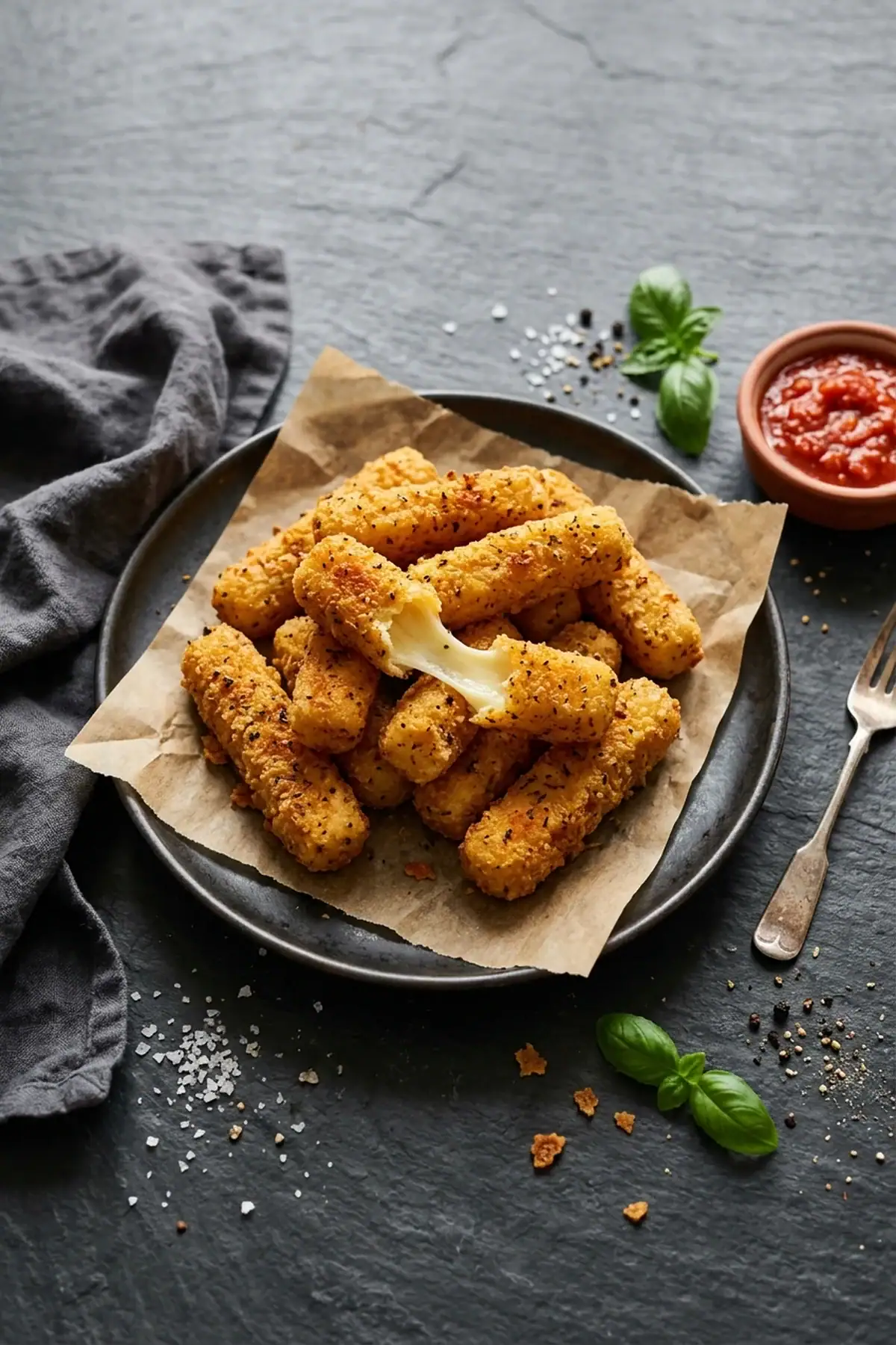 Knusprige Mozzarella-Sticks aus der Heißluftfritteuse