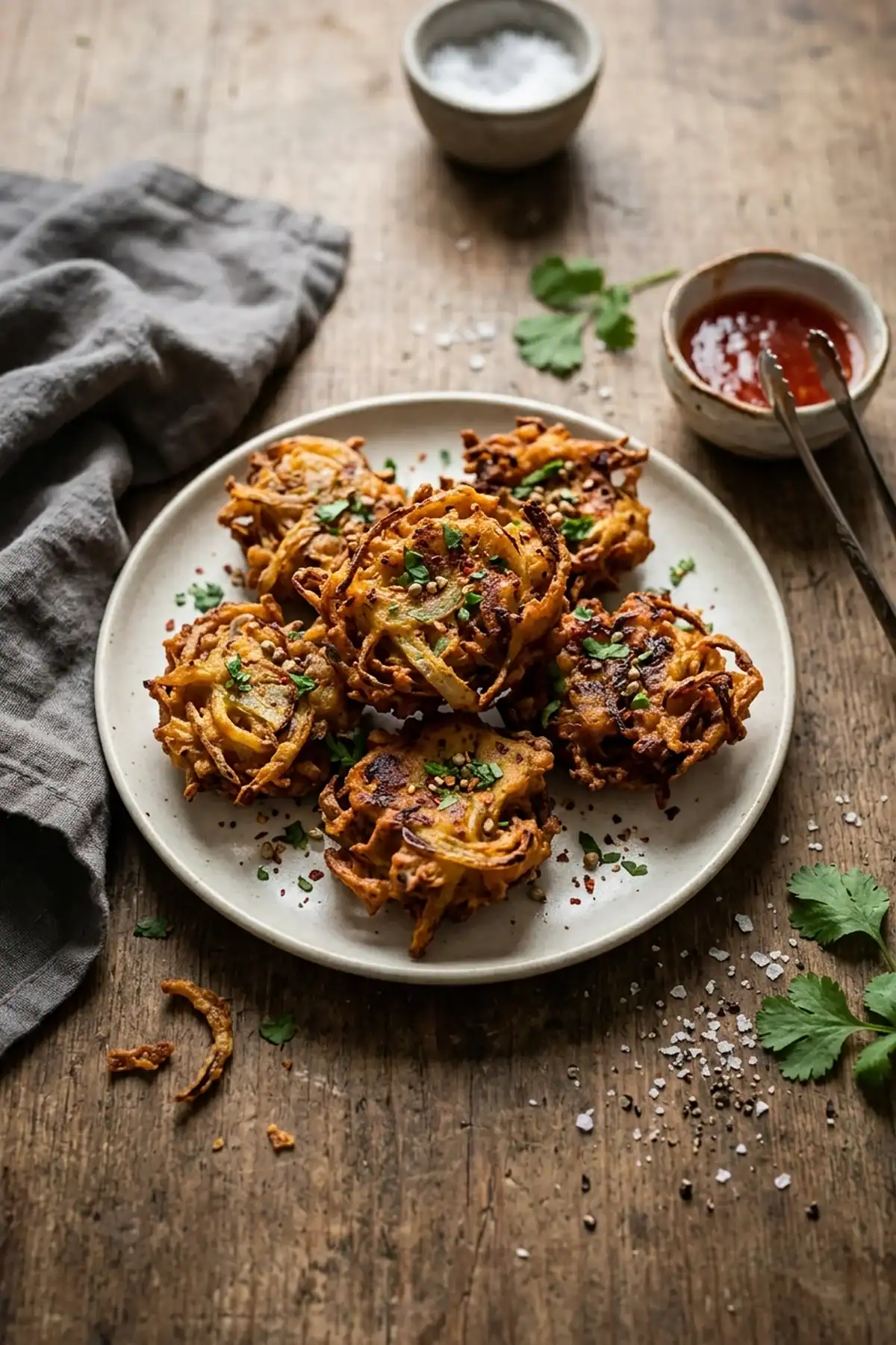 Knusprige Zwiebel-Bhajis aus dem Airfryer