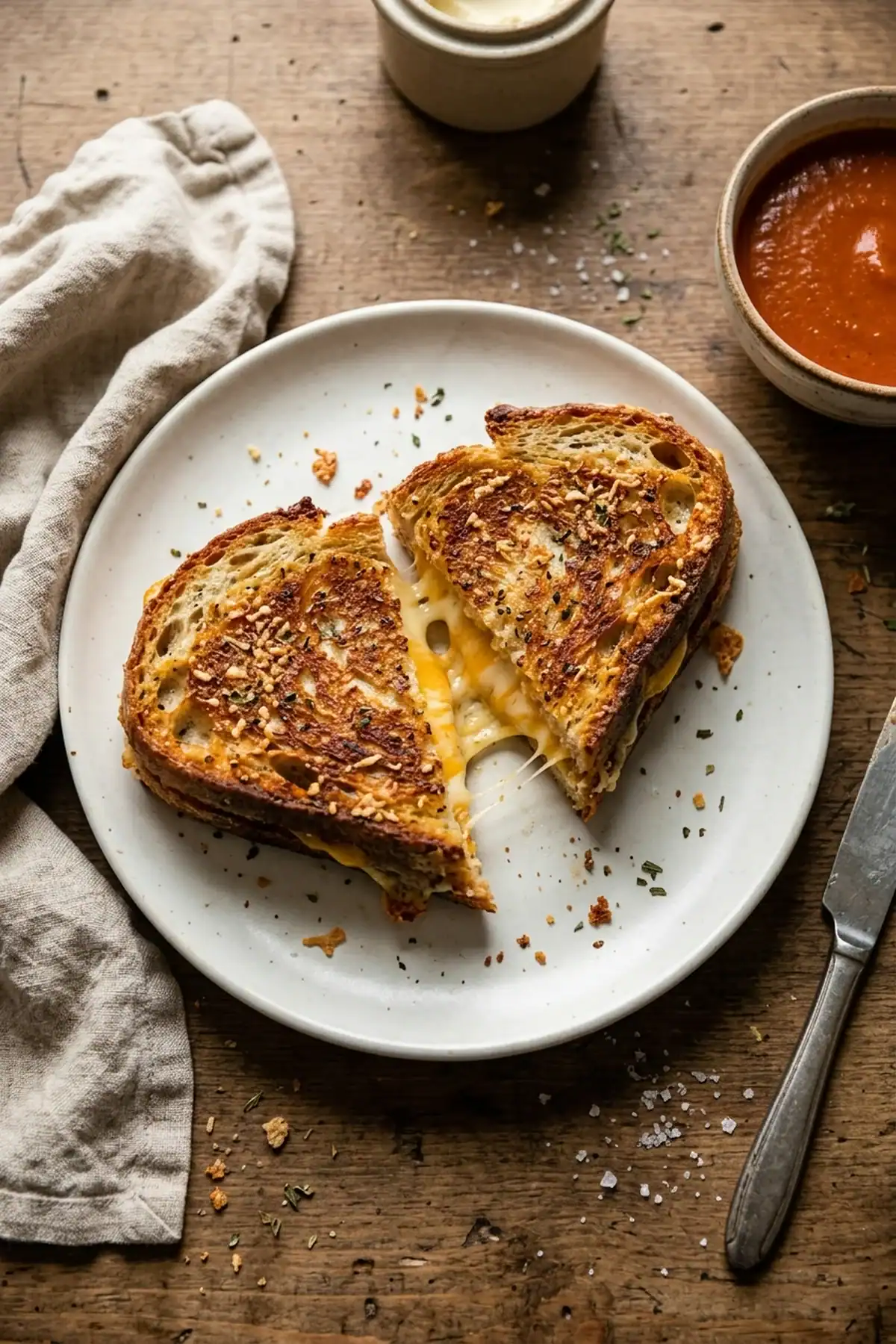 Knuspriges Grilled Cheese Sandwich aus dem Airfryer