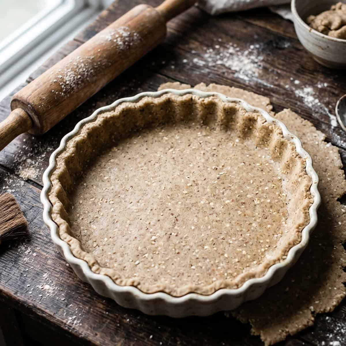 Veganer Mürbeteig mit Kokosöl – Knusprige Vollkorn-Basis für Quiche und Tartes